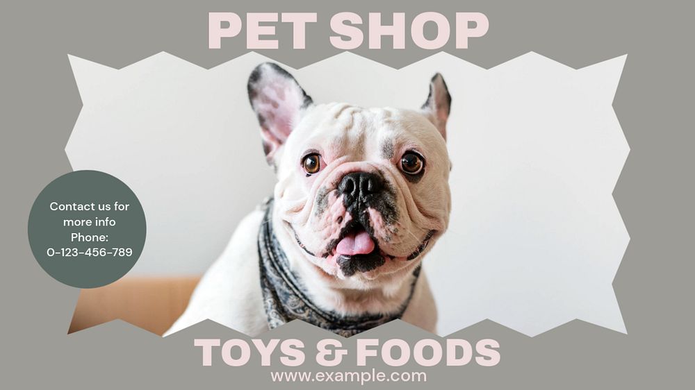 Pet shop blog banner template, editable text & design