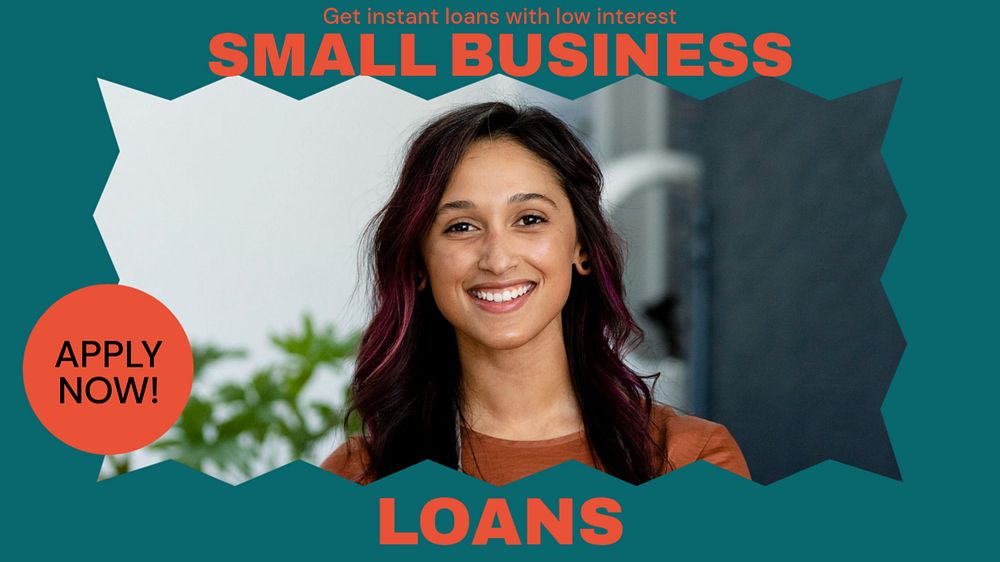 Small business loans blog banner template, editable text & design