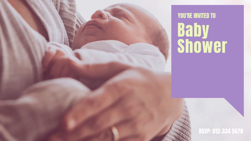 Baby shower blog banner template, editable text & design