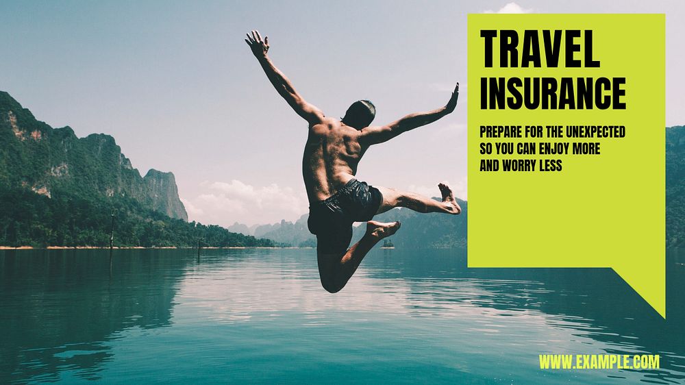 Travel insurance blog banner template, editable text & design