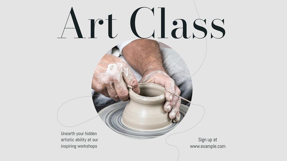 Art class blog banner template, editable design