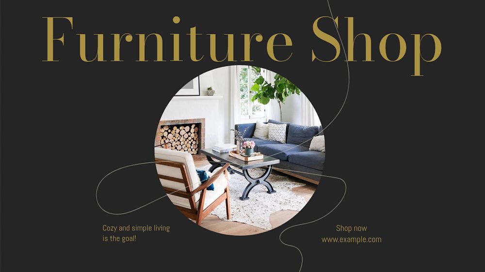 Furniture shop blog banner template, editable design