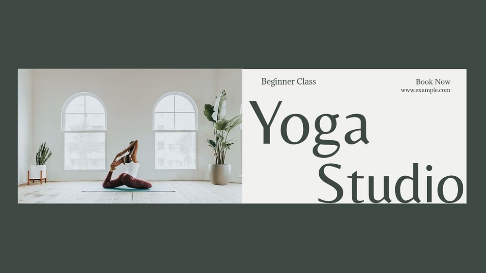 Yoga class Facebook cover template, editable design