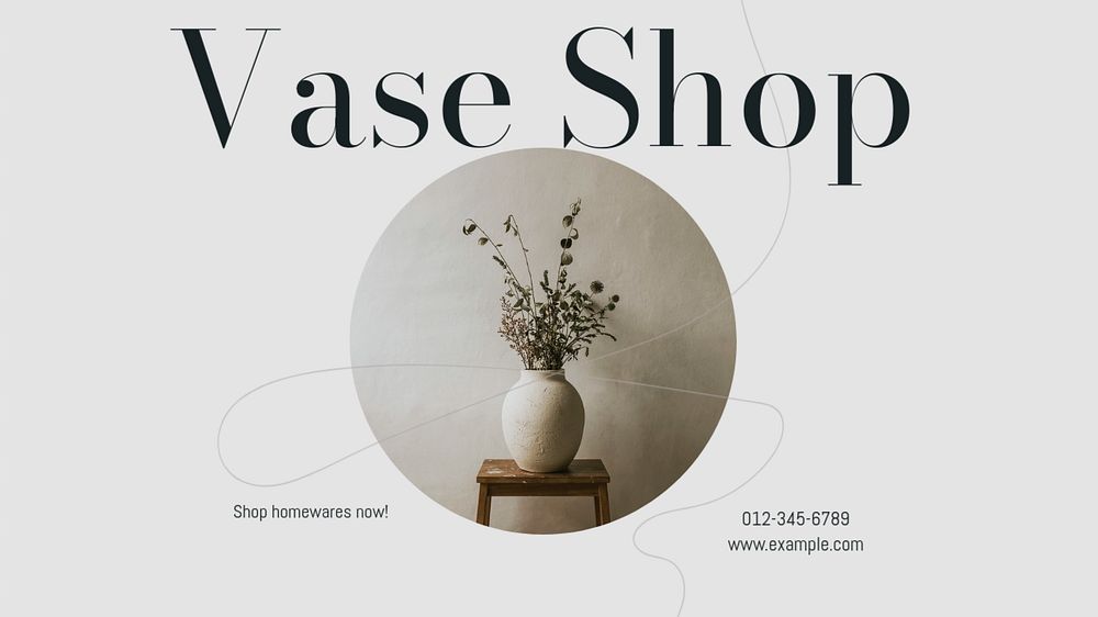 Vase shop blog banner template, editable design