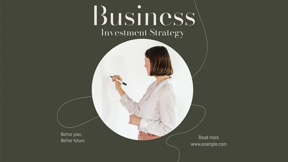 Investment strategy blog banner template, editable design