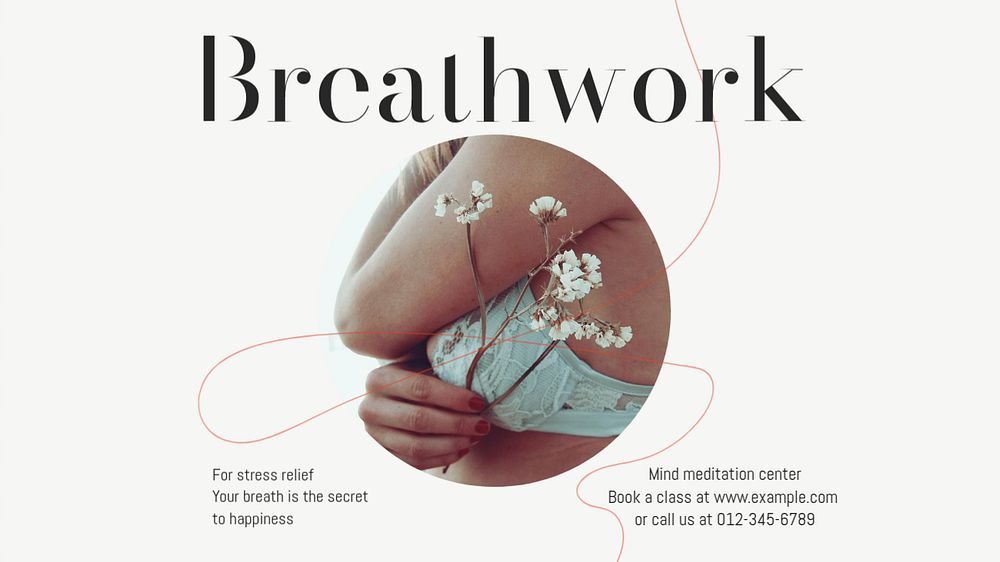 Breathwork classes blog banner template, editable design