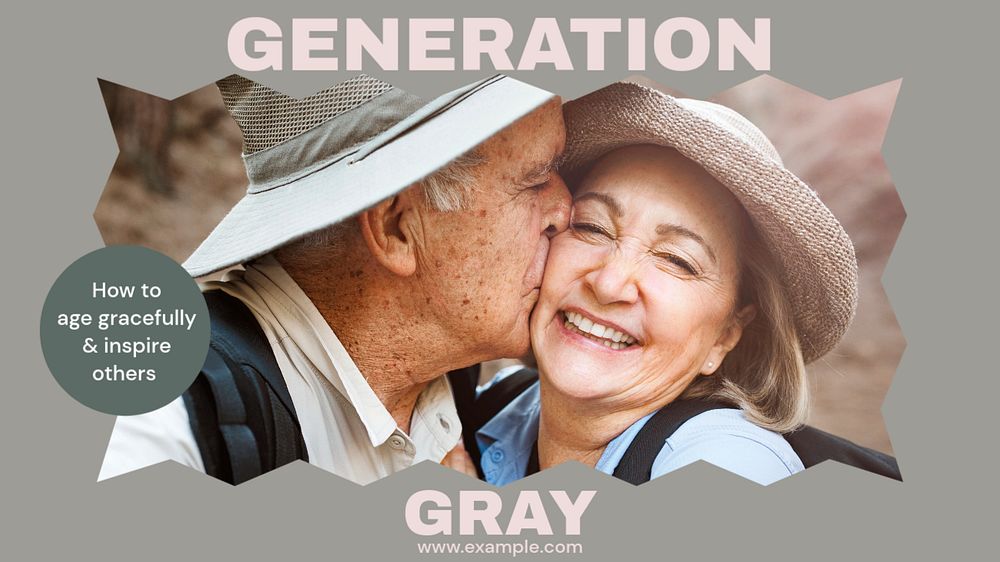 Generation gray blog banner template, editable text & design