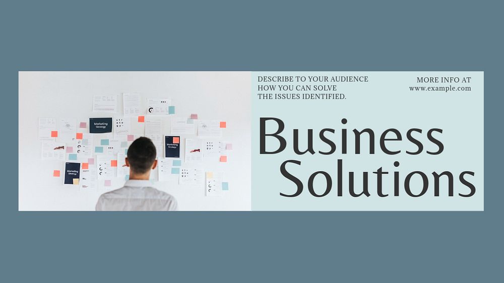 Business solutions Facebook cover template, editable design