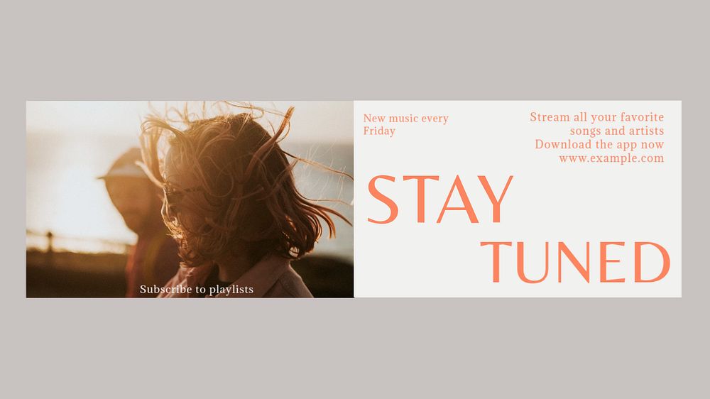 Stay tuned Facebook cover template, editable design