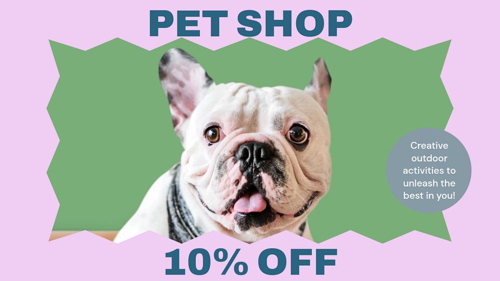 Pet shop blog banner template, editable text & design