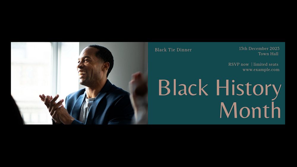 Black history month Facebook cover template, editable design