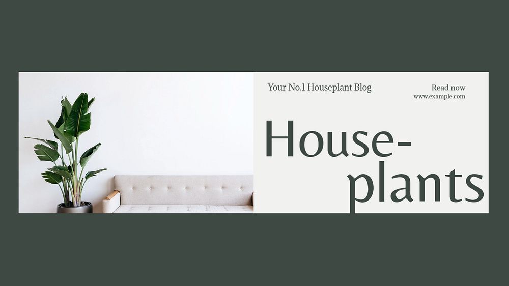 Houseplants 101 Facebook cover template, editable design