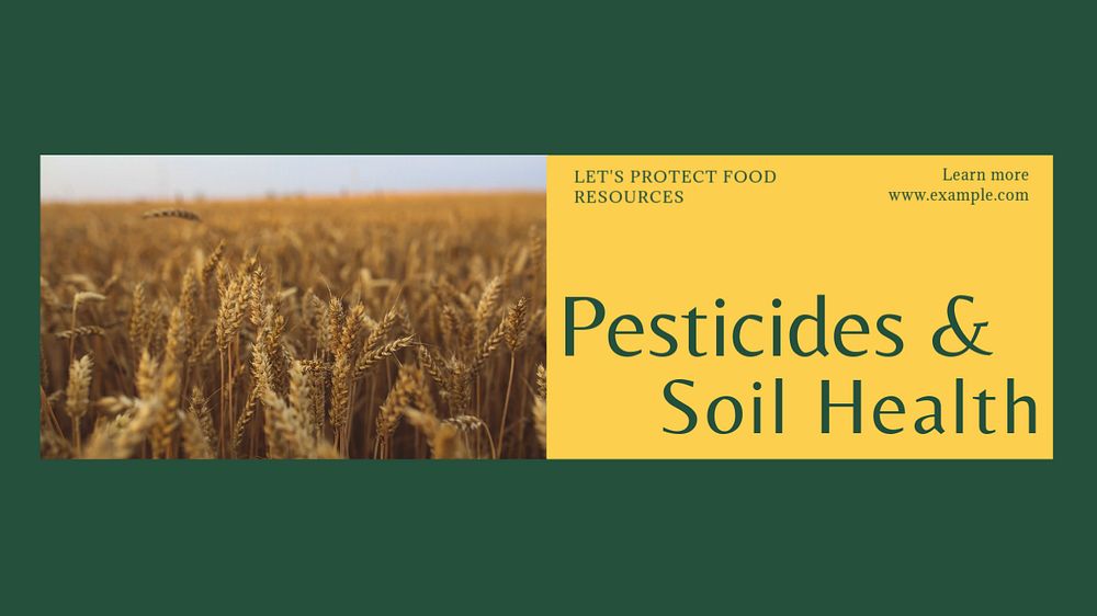 Pesticides & soil health Facebook cover template, editable design