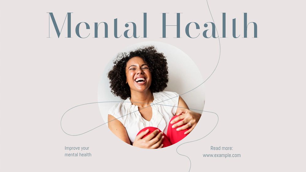 Mental health blog banner template, editable design