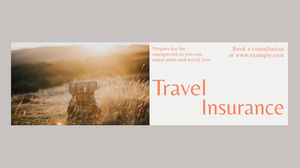 Travel insurance Facebook cover template, editable design