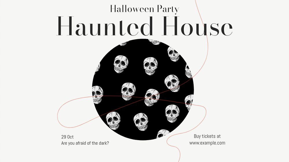 Halloween party invite blog banner template, editable design