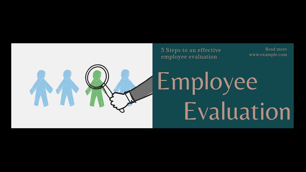 Employee evaluation Facebook cover template, editable design