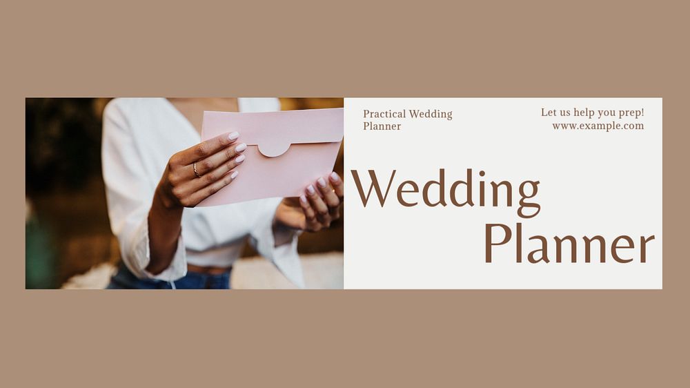 Wedding planner Facebook cover template, editable design