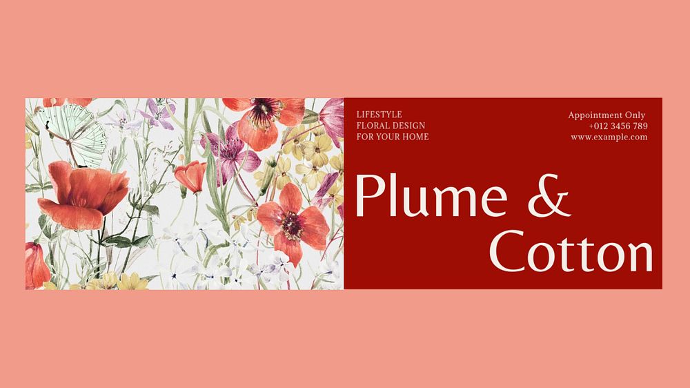 Florist ads Facebook cover template, editable design