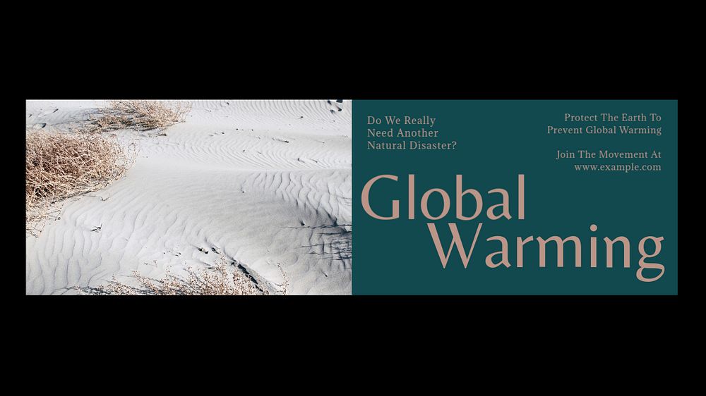 Global warming Facebook cover template, editable design