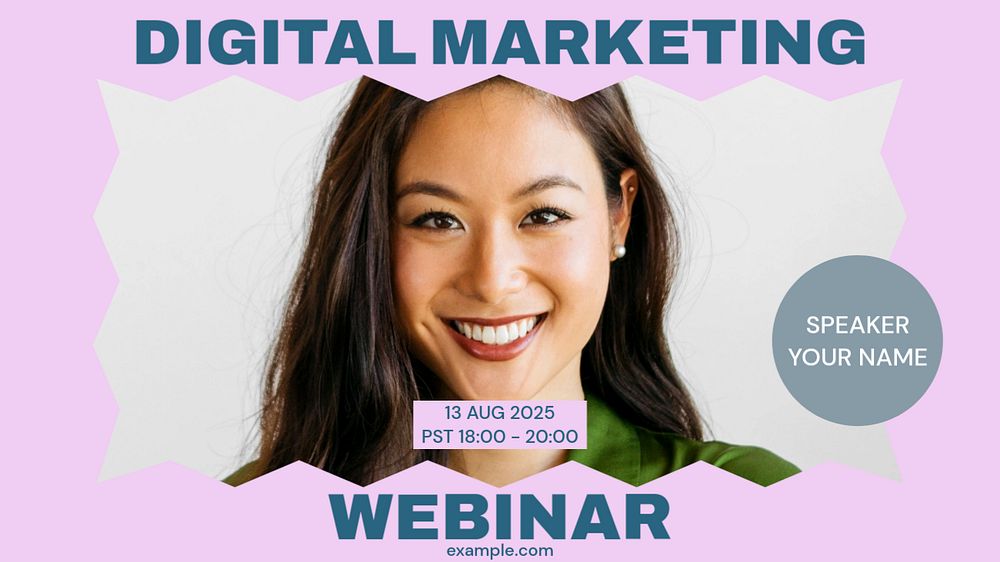 Marketing webinar blog banner template, editable text & design