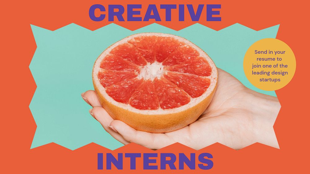 Interns hiring blog banner template, editable text & design