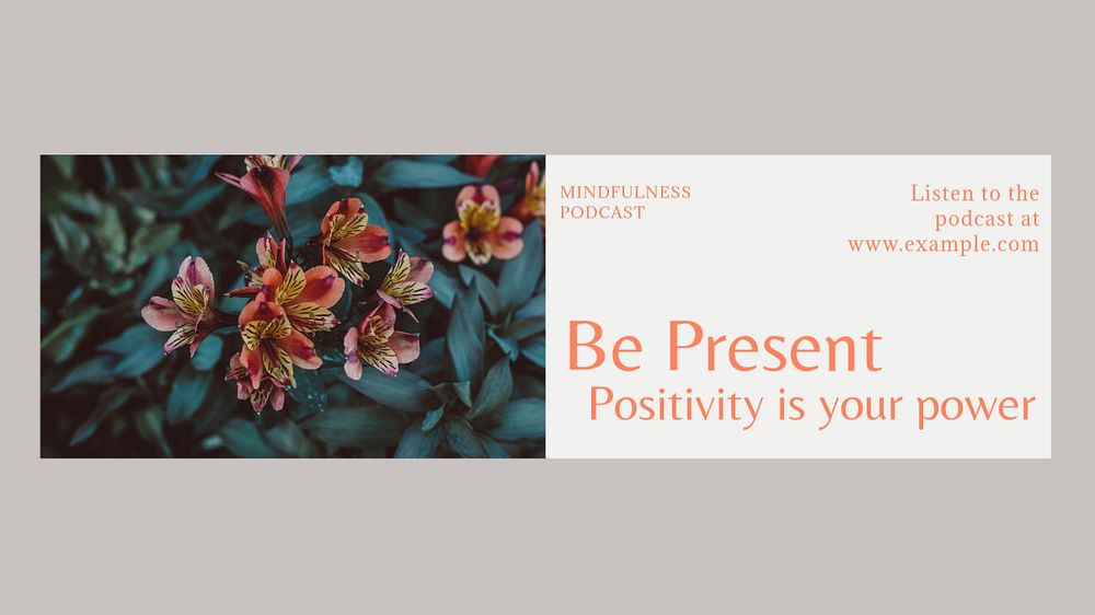 Be present Facebook cover template, editable design