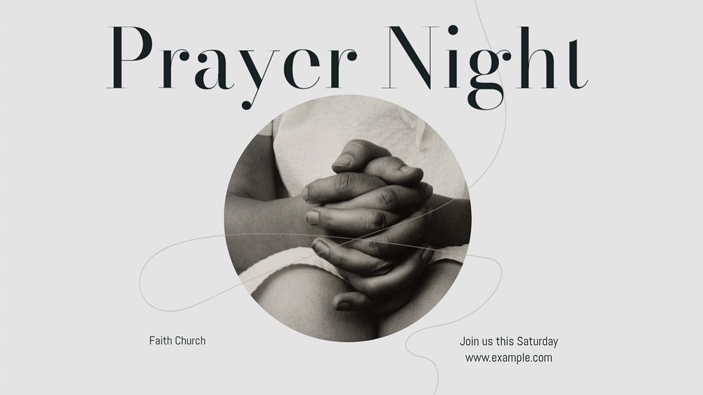 Prayer night blog banner template, editable design