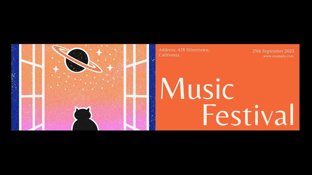 Music festival Facebook cover template, editable design