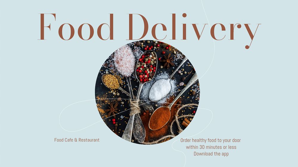 Food delivery blog banner template, editable design