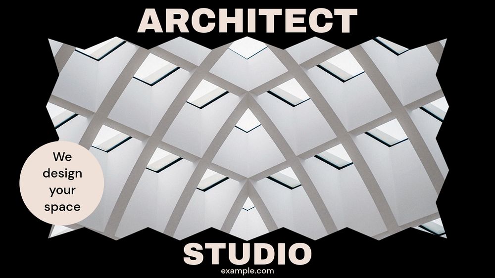 Architect studio blog banner template, editable text & design