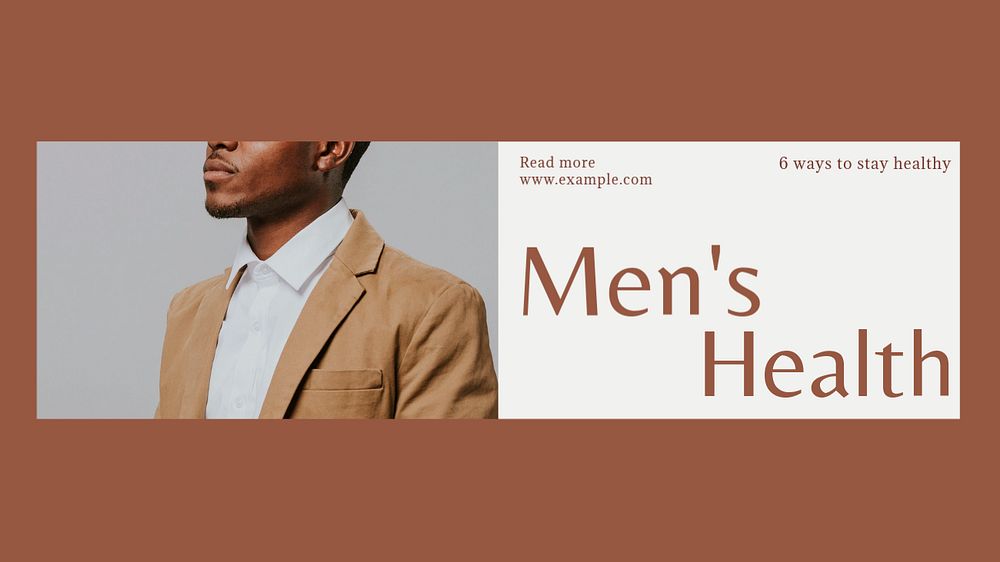 Men's Health Facebook cover template, editable design