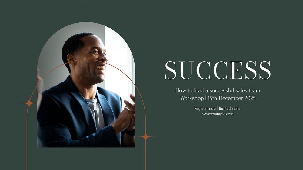 Team success workshop blog banner template, editable design