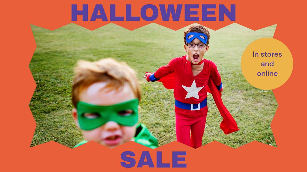 Halloween sale blog banner template, editable text & design