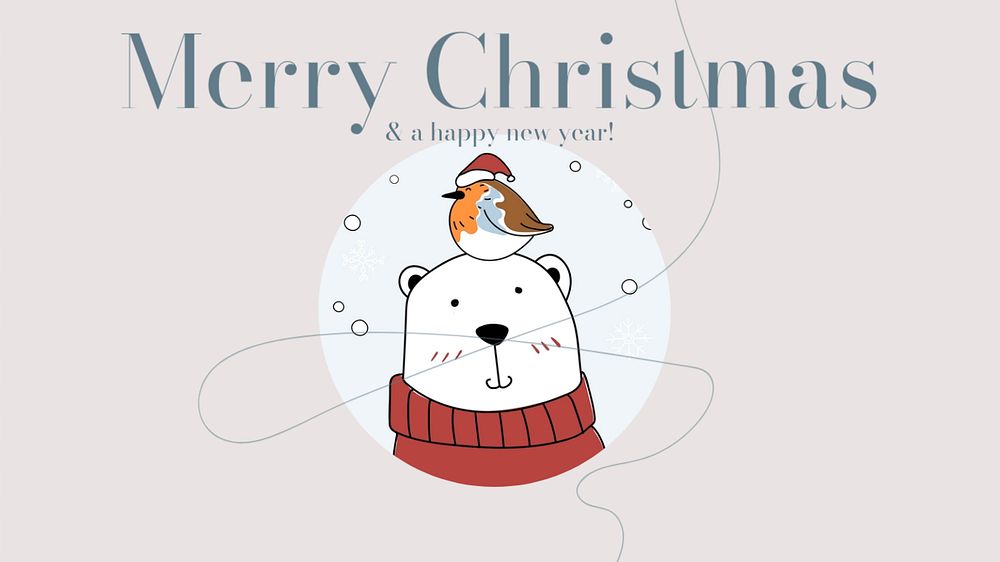 Christmas card blog banner template, editable design