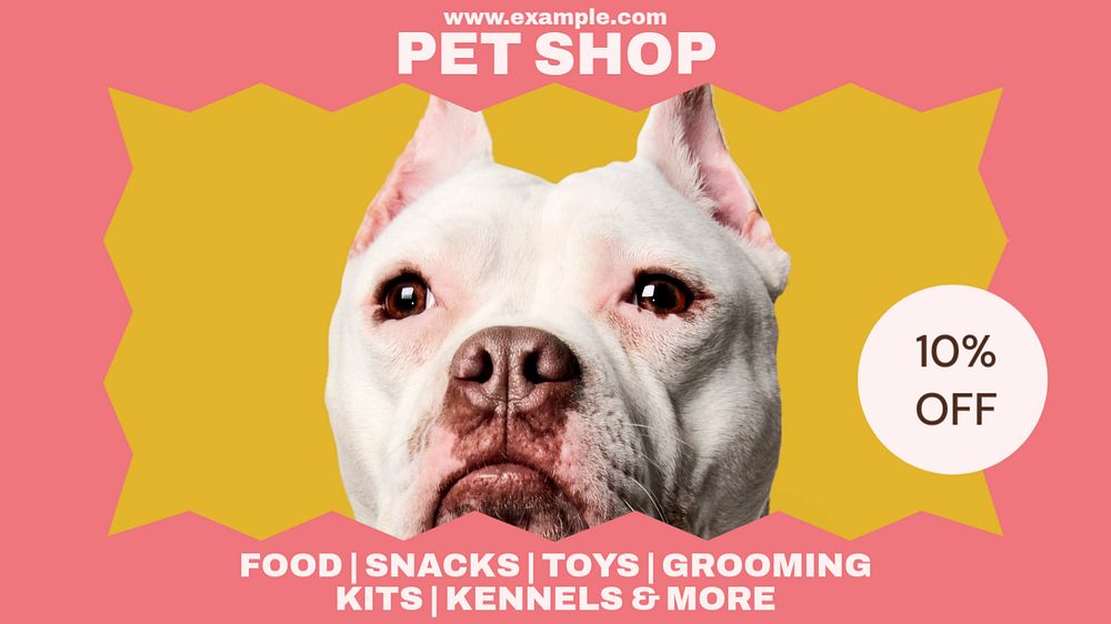 Pet shop blog banner template, editable text & design