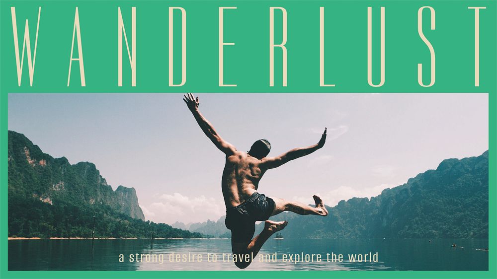 Wanderlust blog banner template, editable text & design