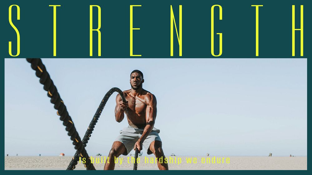 Strength training blog banner template, editable text & design