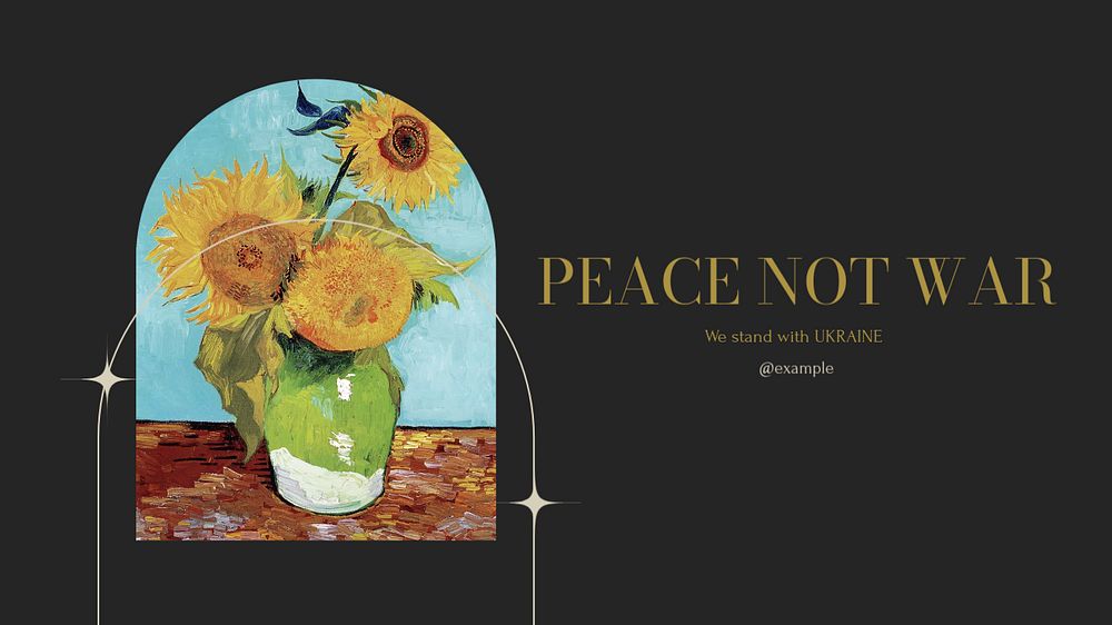 Peace not war blog banner template, editable design