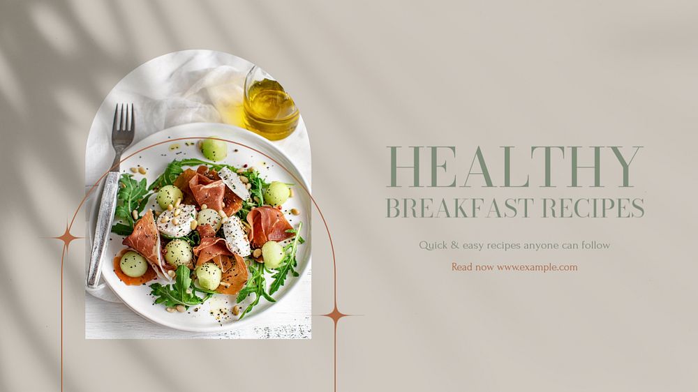 Healthy breakfast blog banner template, editable design