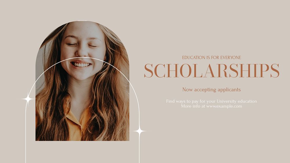 Scholarships blog banner template, editable design