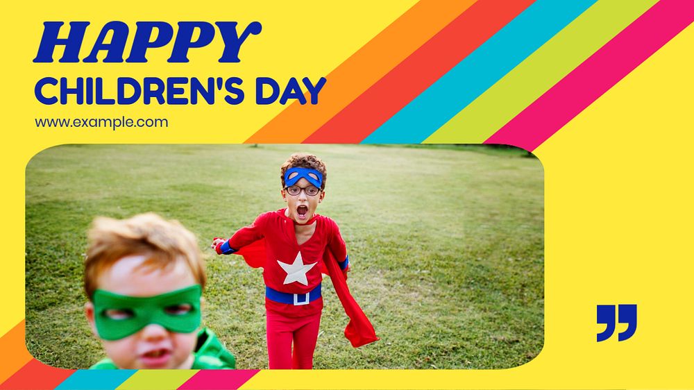 Children's day blog banner template, editable text & design