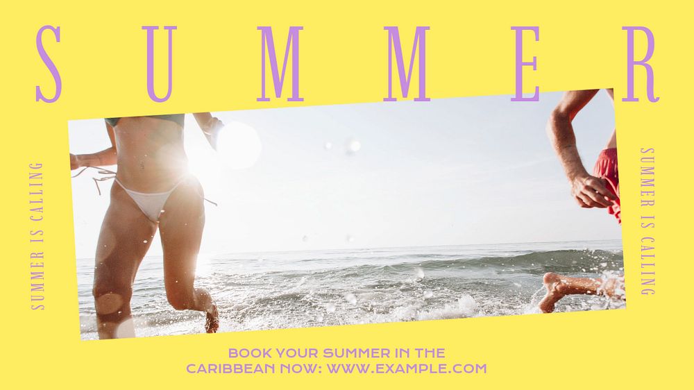 Summer is calling blog banner template, editable text & design