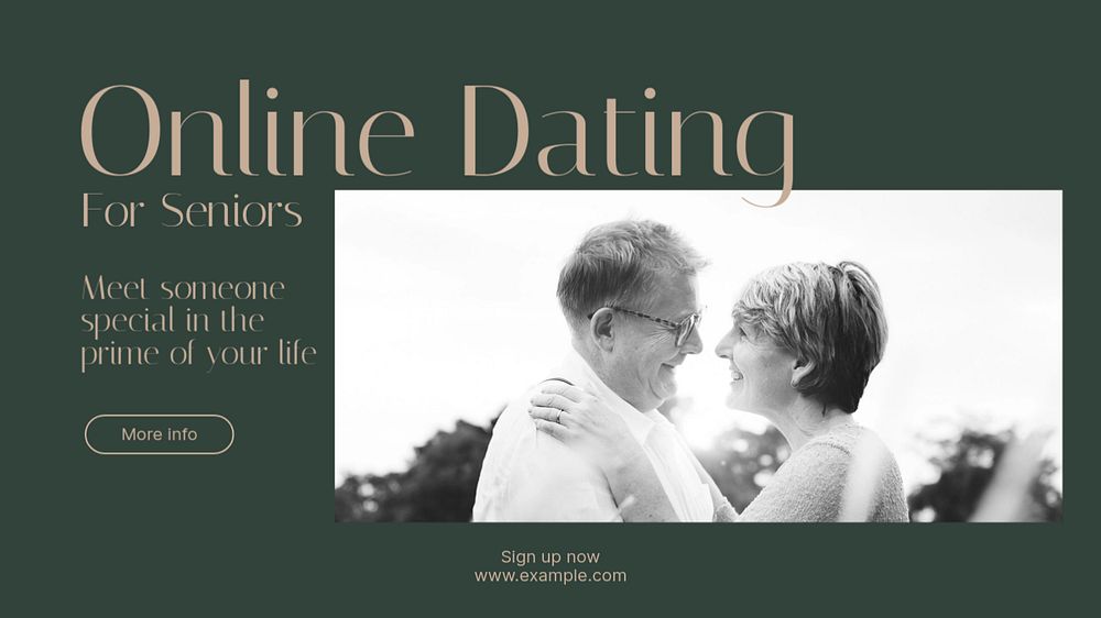 Senior online dating blog banner template, editable text