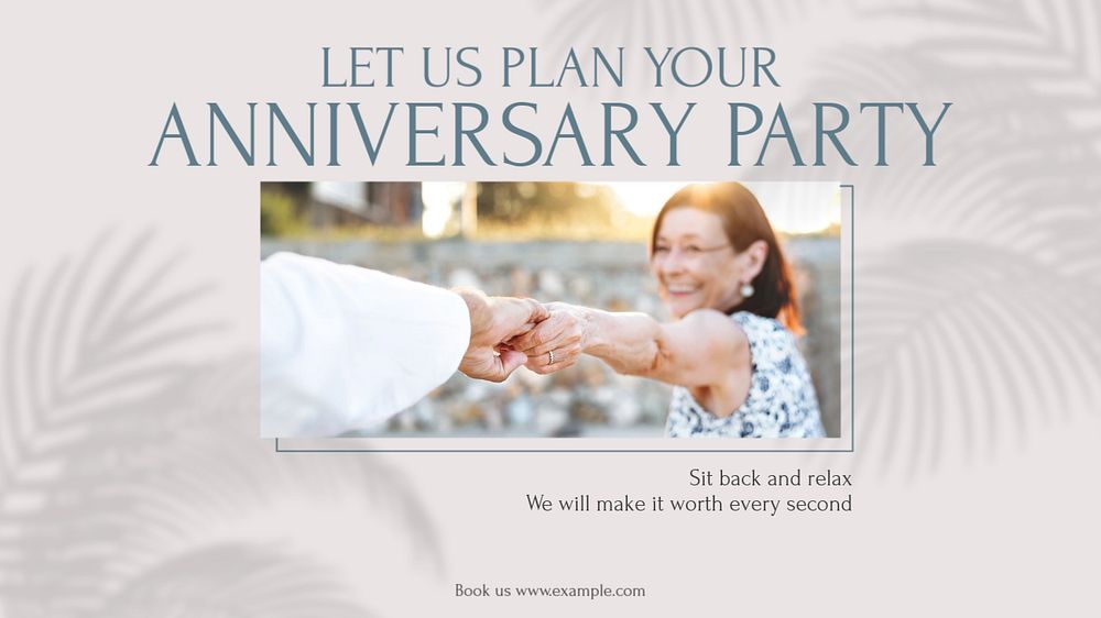 Anniversary party planner blog banner template, editable design