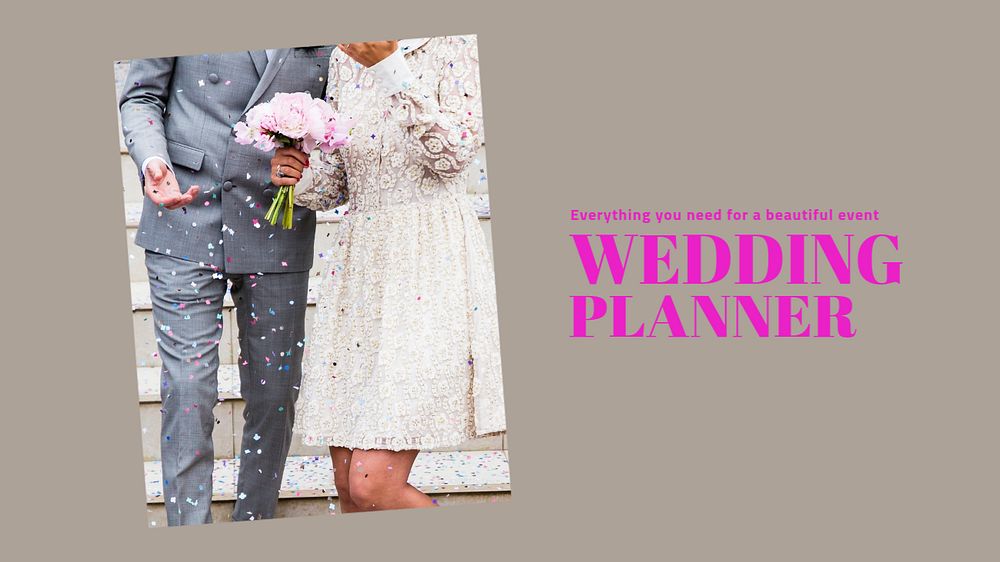 Wedding planner blog banner template, editable text & design