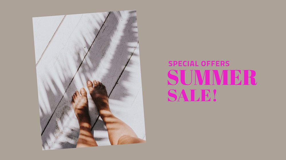 Summer sale blog banner template, editable text & design