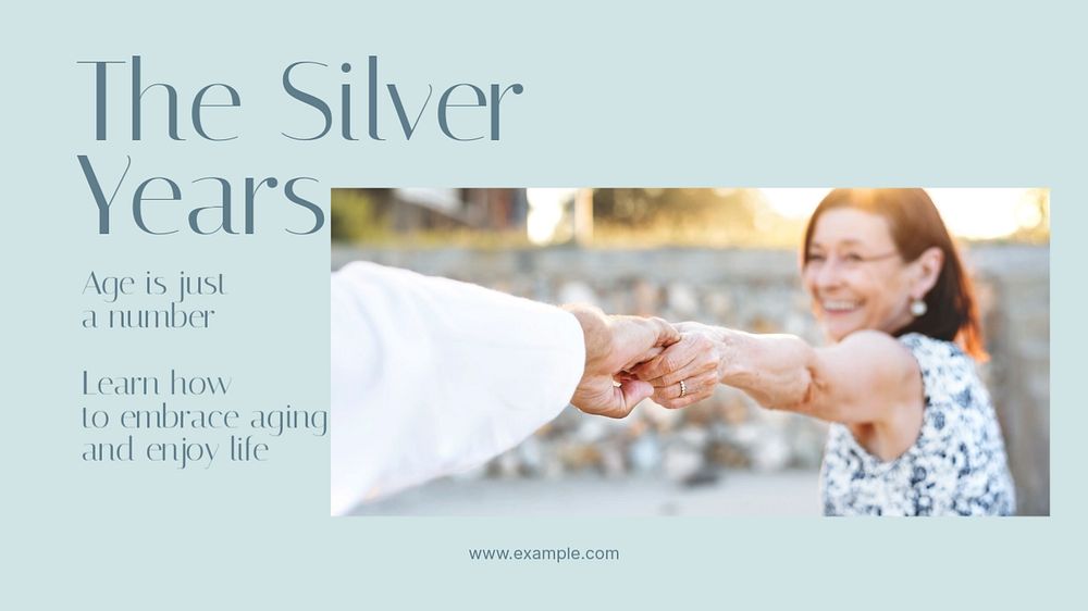 Silver years blog banner template, editable text