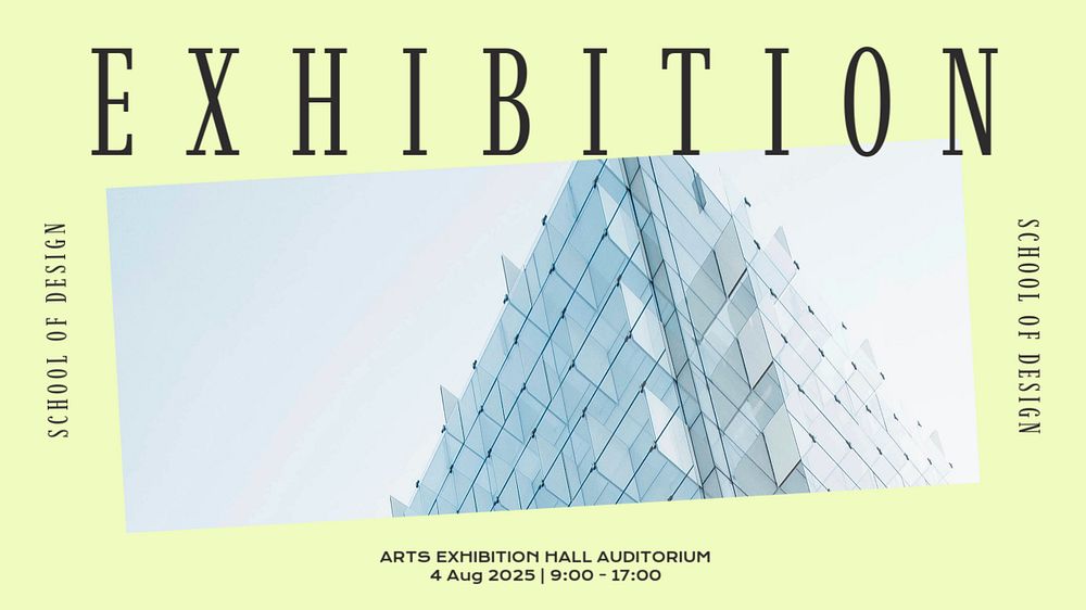 Art exhibition blog banner template, editable text & design