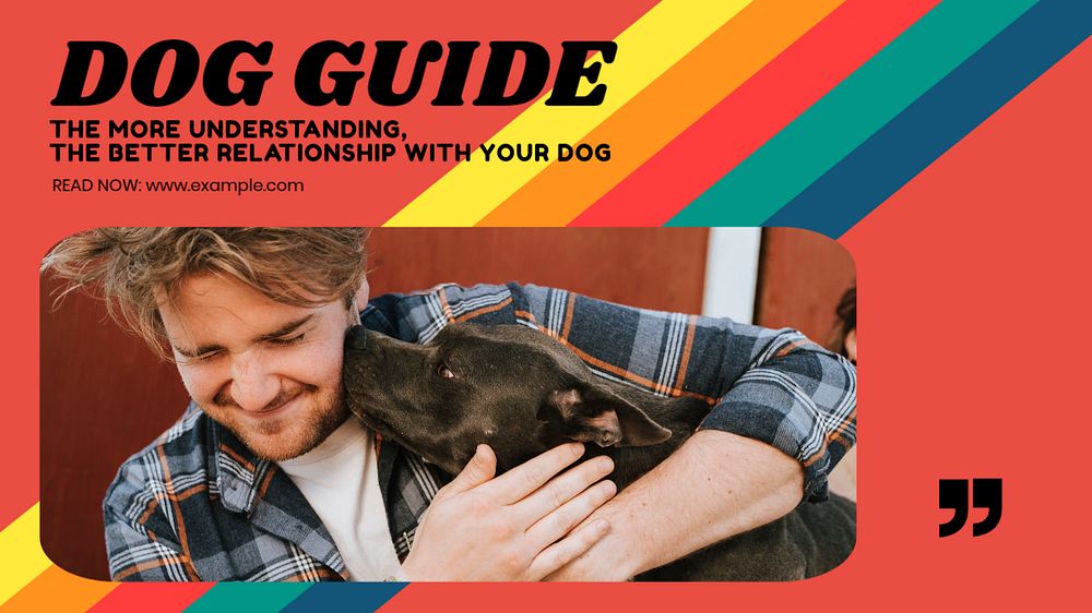 Dog guide blog banner template, editable text & design